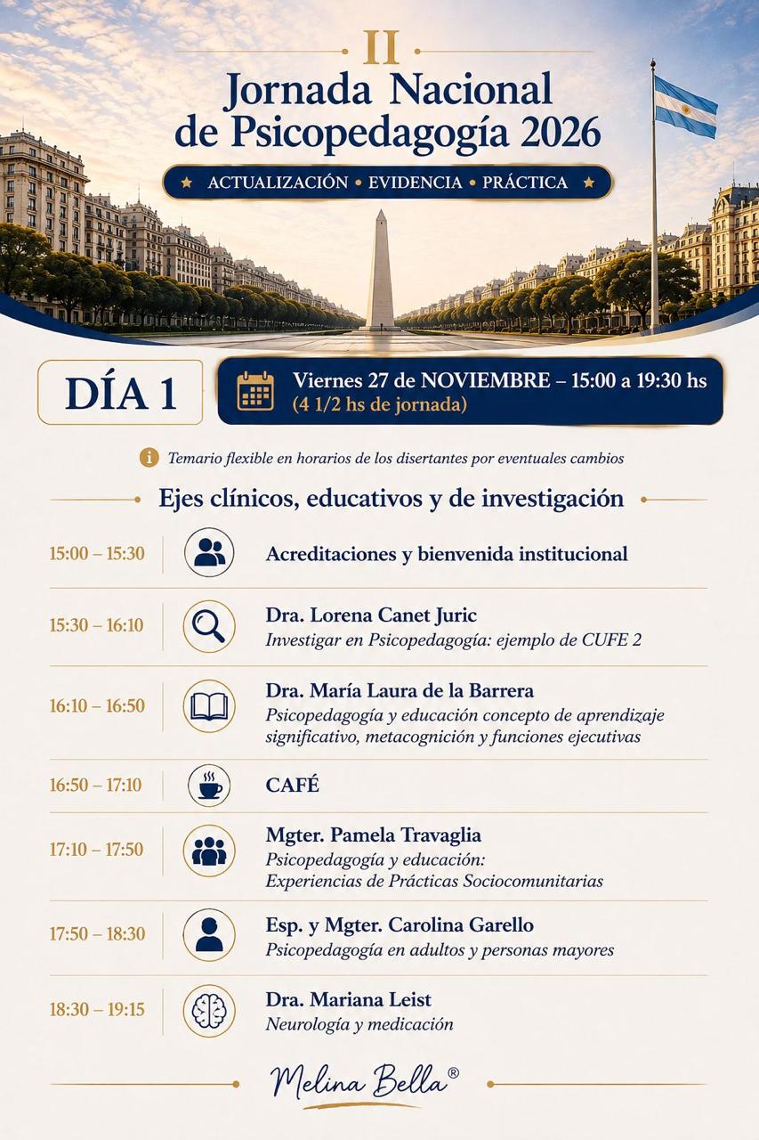 II Jornada Nacional de Psicopedagogia 2026 - programa dia 1