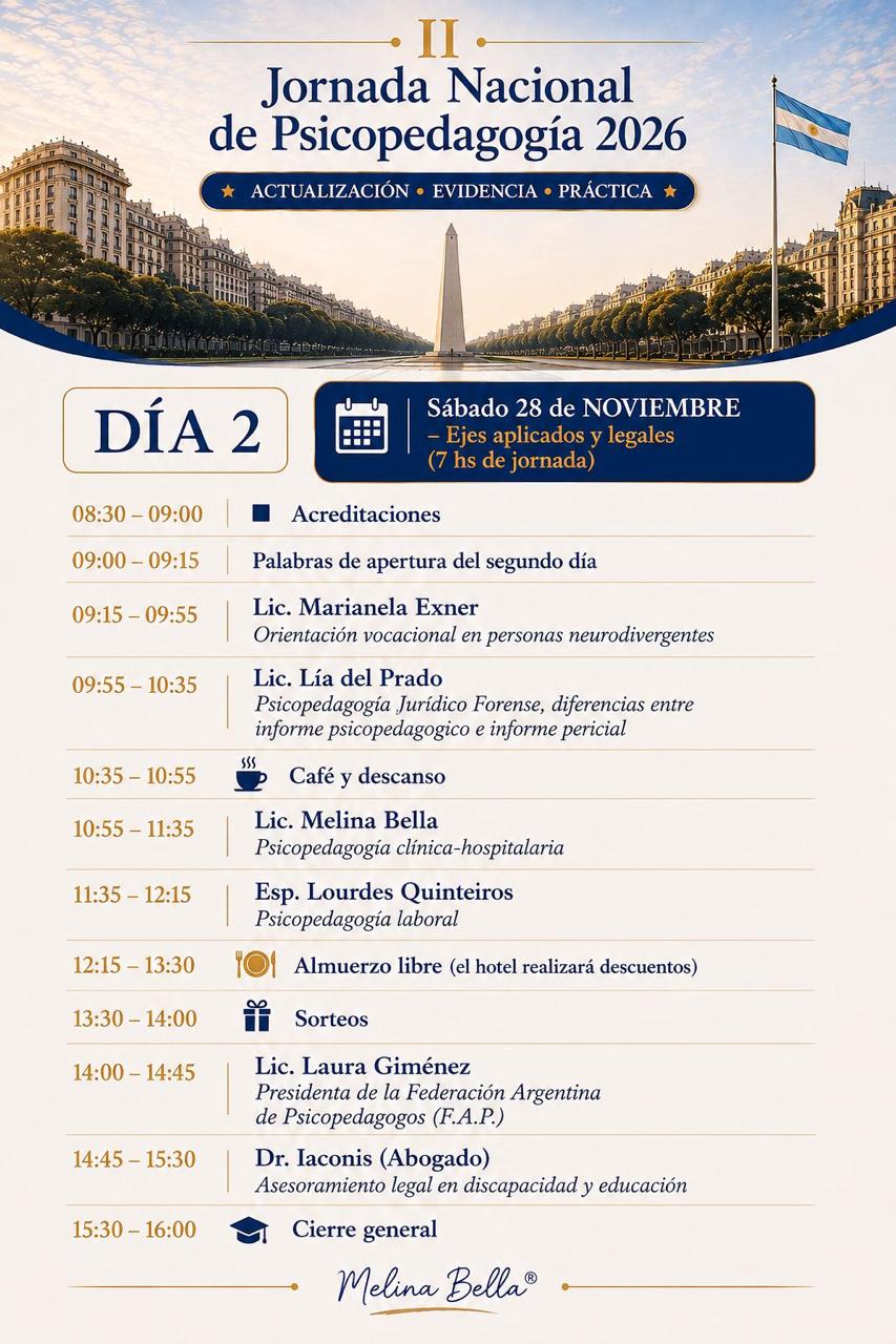 II Jornada Nacional de Psicopedagogia 2026 - programa dia 2
