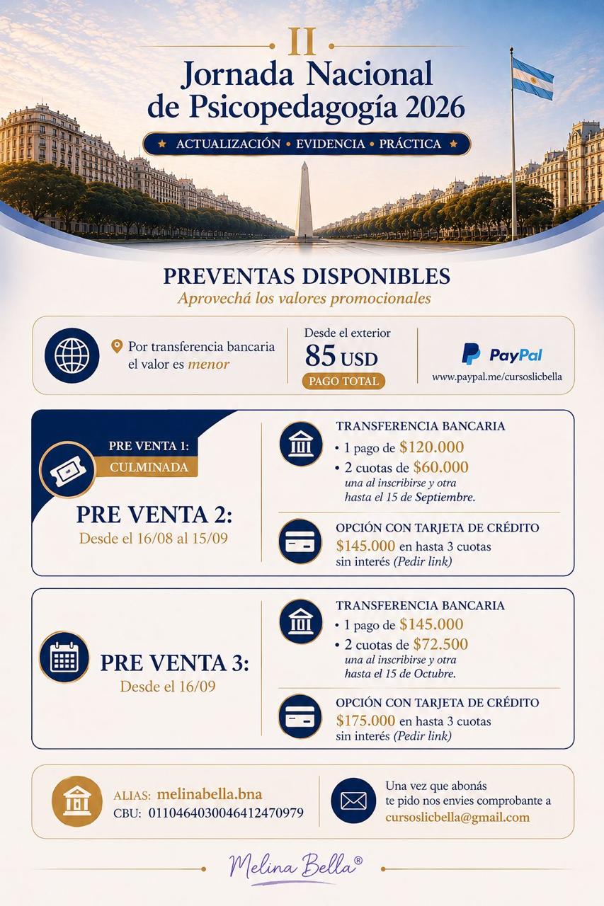 II Jornada Nacional de Psicopedagogia 2026 - preventas disponibles
